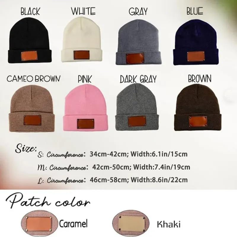 Custom Leather Patch Baby Beanie Hat
