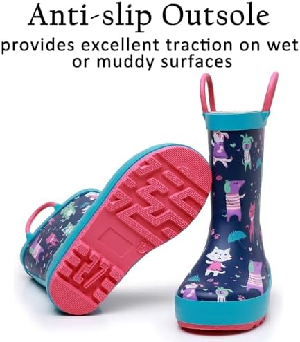 LANCDON Toddler Rain Boots for BoysGirls Waterproof Durable