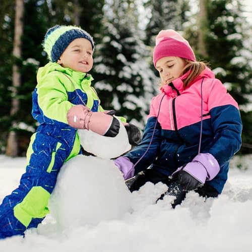 MCTi Kids Ski Gloves Waterproof Sherpa-Lined Long Cuff Mitten