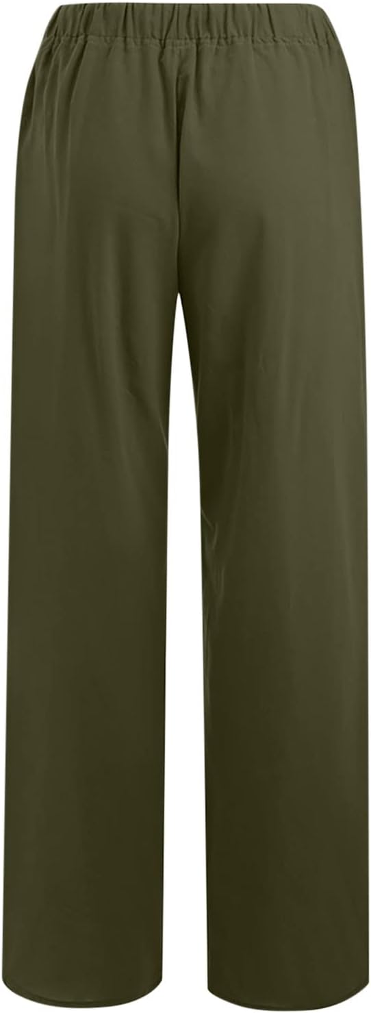 SMIDOW Womens Wide Leg Linen Pants 2023 Summer