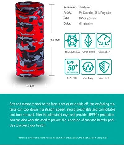 KAWAKARPO Face Mask Dust UV Protection Reusable Neck Gaiter