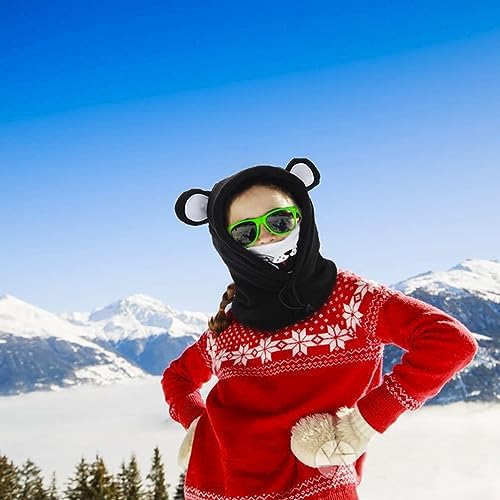 boys girls winter warm balaclava hat with mask neck warmer