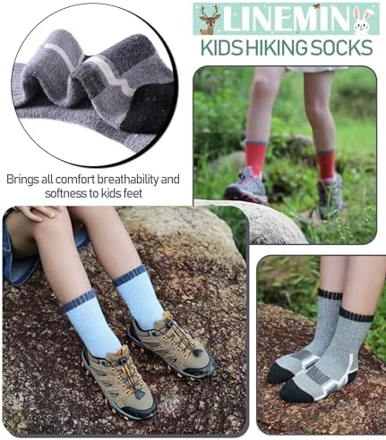 Linemin Kids Merino Wool Hiking Socks