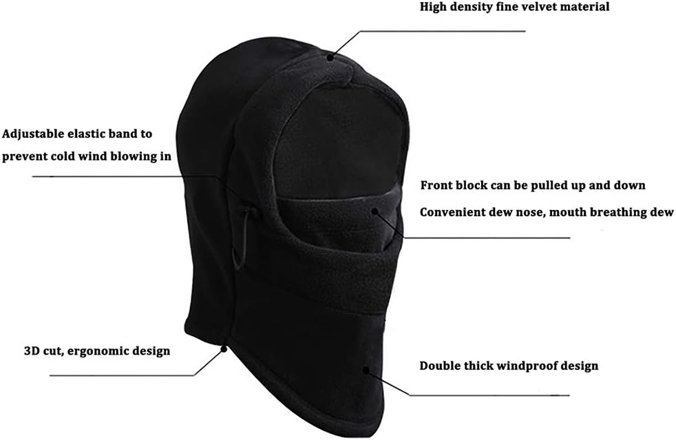HIG Balaclava Ski Mask 2 Pcs - Windproof Fleece