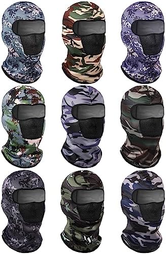SATINIOR 9-Piece Camouflage Ski Mask Set
