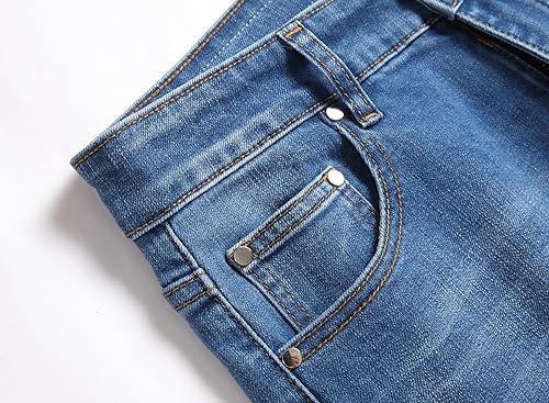 Mens Ripped Taper Skinny Fit Stretch Denim Pants Ultimate Comfort Durability