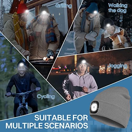 Bosttor LED Beanie Red Cozy Warm Rechargeable Perfect Tech Gift