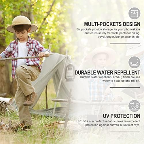 Boys Waterproof Cargo Pants Quick Dry Outdoor Hiking