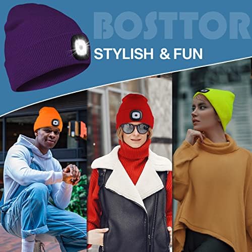 Bosttor LED Beanie Red Cozy Warm Rechargeable Perfect Tech Gift