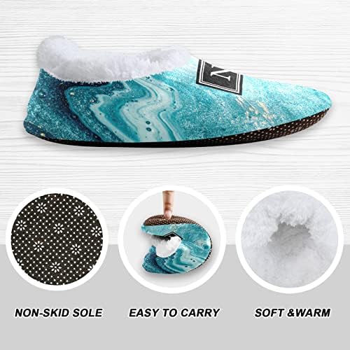 Custom Ocean Gold Marble Kids House Slippers