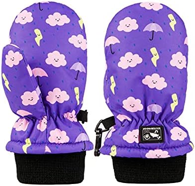 HIGHCAMP Toddler Winter Snow Mittens Waterproof for Kids