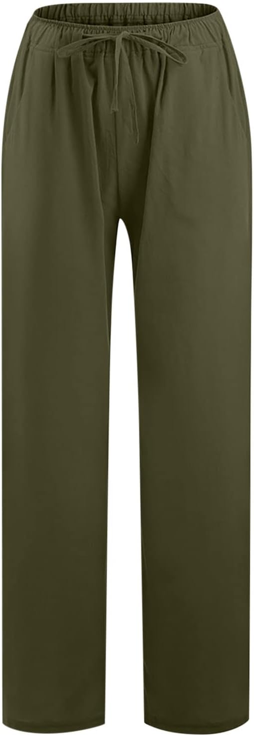 SMIDOW Womens Wide Leg Linen Pants 2023 Summer