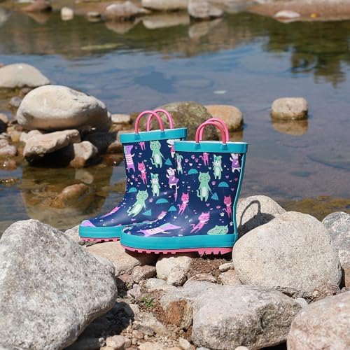 LANCDON Toddler Rain Boots for BoysGirls Waterproof Durable