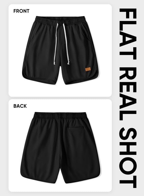 JMIERR Mens Waffle Sweat Shorts with Elastic Waist and Drawstring