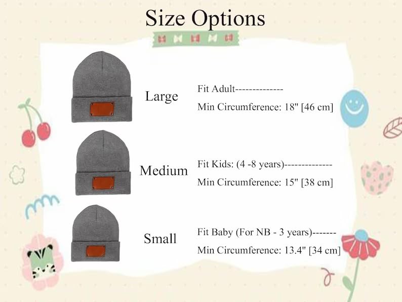 Personalized Baby Beanie Soft Warm with Leather Patch Newborn Essential