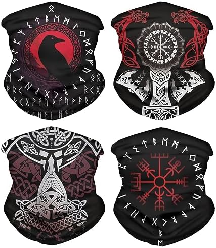 4 Pack Face Bandana Set for Men Women