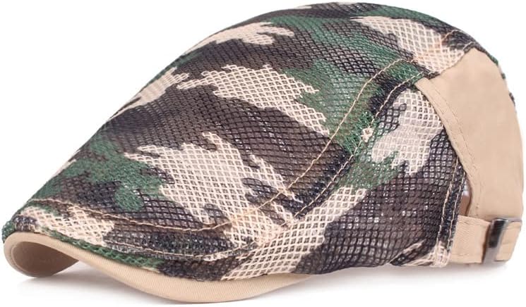 Adjustable Camo Mesh Newsboy Hat