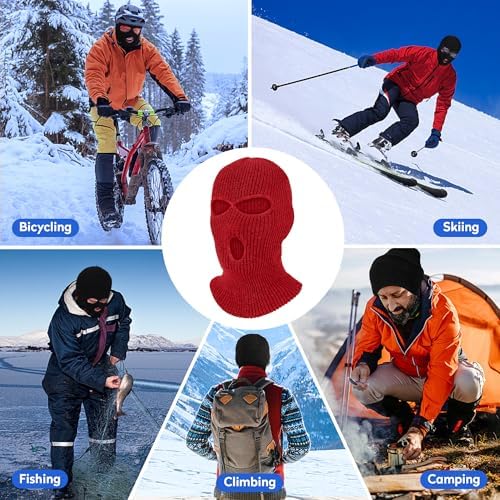 Warm 3-Hole Knitted Mask for Skiing and More