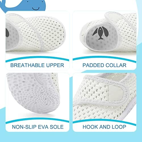 shopUAL Toddler Water Shoes Quick Dry Non-Slip Posey Design