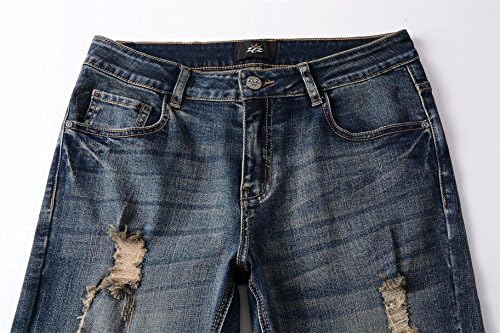 ZLZ Ripped Slim Fit Jeans for Men