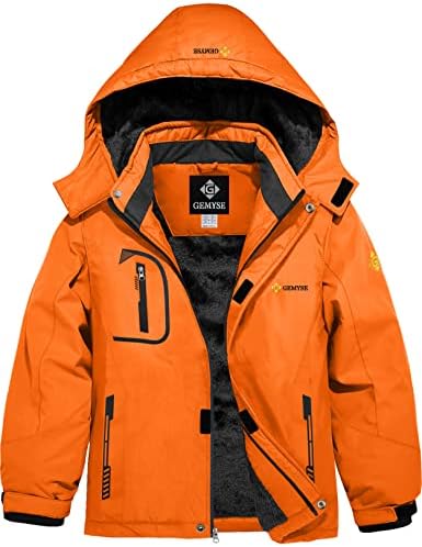 Waterproof Ski Jacket Boys - Fleece Windproof Durable