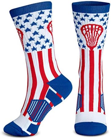 ChalkTalkSPORTS Lacrosse Performance Crew Socks - Patriotic USA