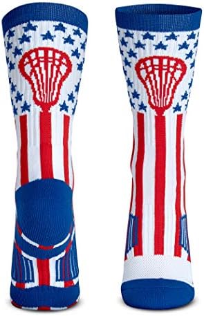 ChalkTalkSPORTS Lacrosse Performance Crew Socks - Patriotic USA