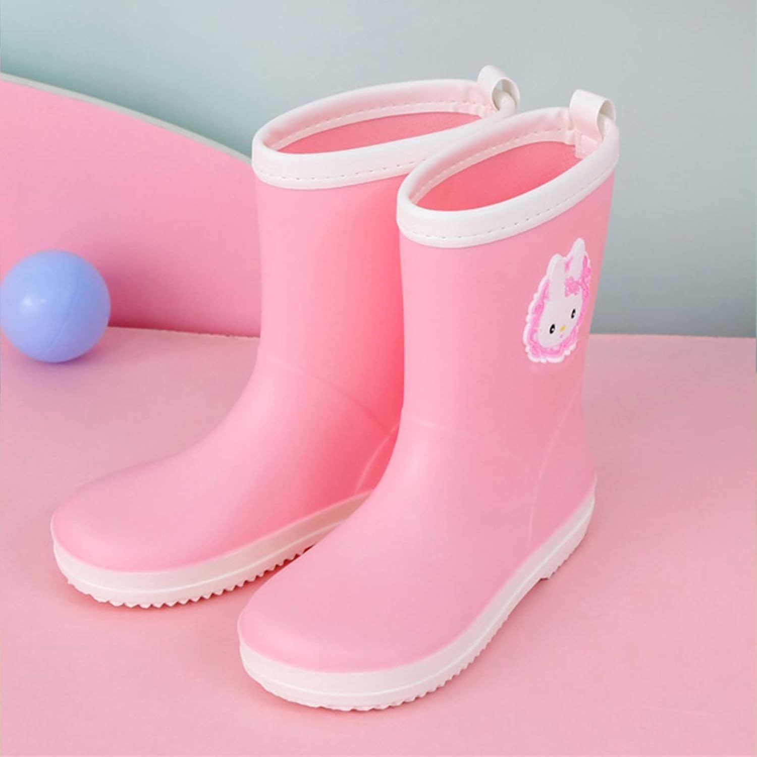 Flip-Flops for Kids Toddler Rain Boots with Easy-On Handles