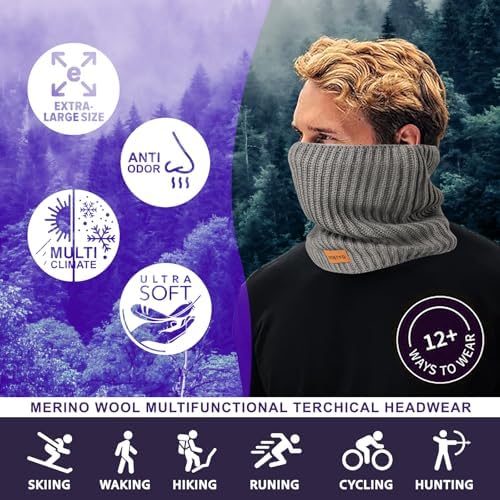 Winter Fleece Neck Gaiter with Reversible Mask Design