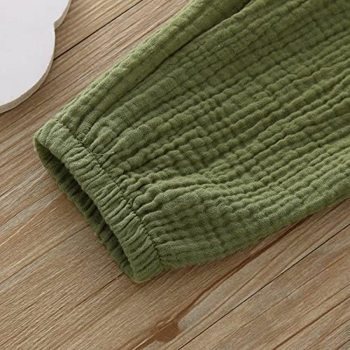 Toddler Baby Cotton Linen Joggers for Boys Girls Basic Harem Pants