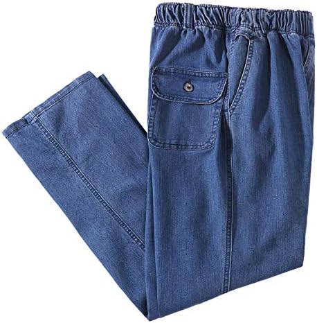 IDEALSANXUN Mens Elastic Waist Denim Pants