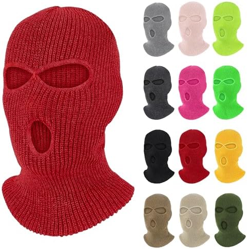 Warm 3-Hole Knitted Mask for Skiing and More