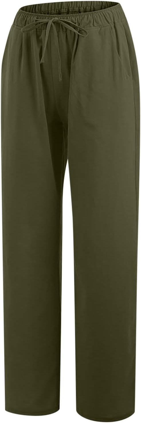 SMIDOW Womens Wide Leg Linen Pants 2023 Summer