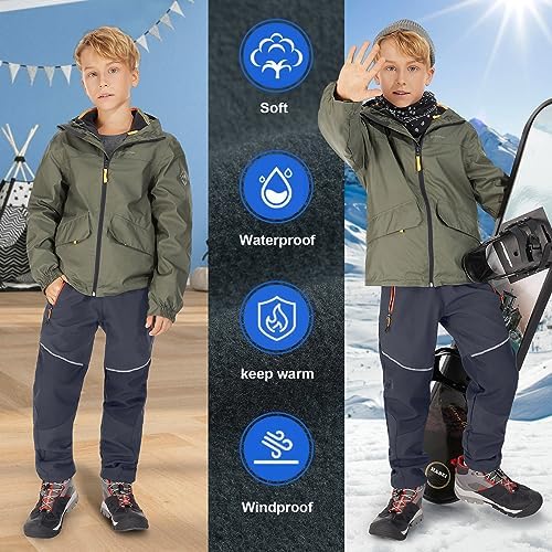 Toomett Boys Snow Cargo Pants for Hiking and Skiing