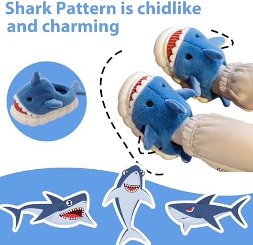 Fiedaz Shark Slippers for Kids Cute and Non-Slip