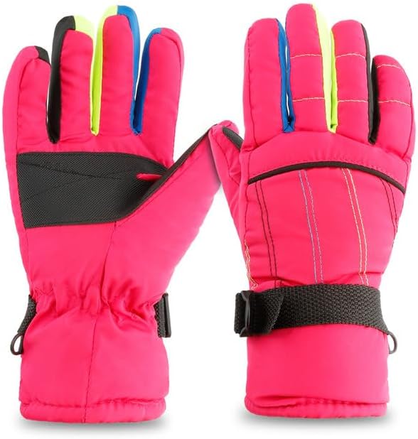 Lyxbone Kids Snow Gloves Girls Winter Waterproof Mittens