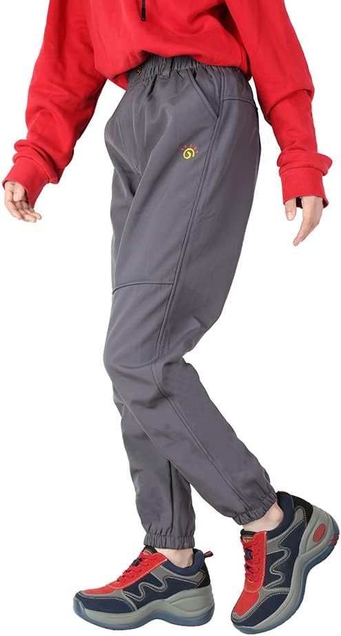 Jingle Bongala Kids Youth Waterproof Hiking Pants Fleece Lined Elastic Waist
