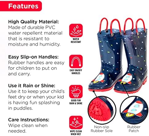 Toddler Rain Boots Waterproof Protection for Girls