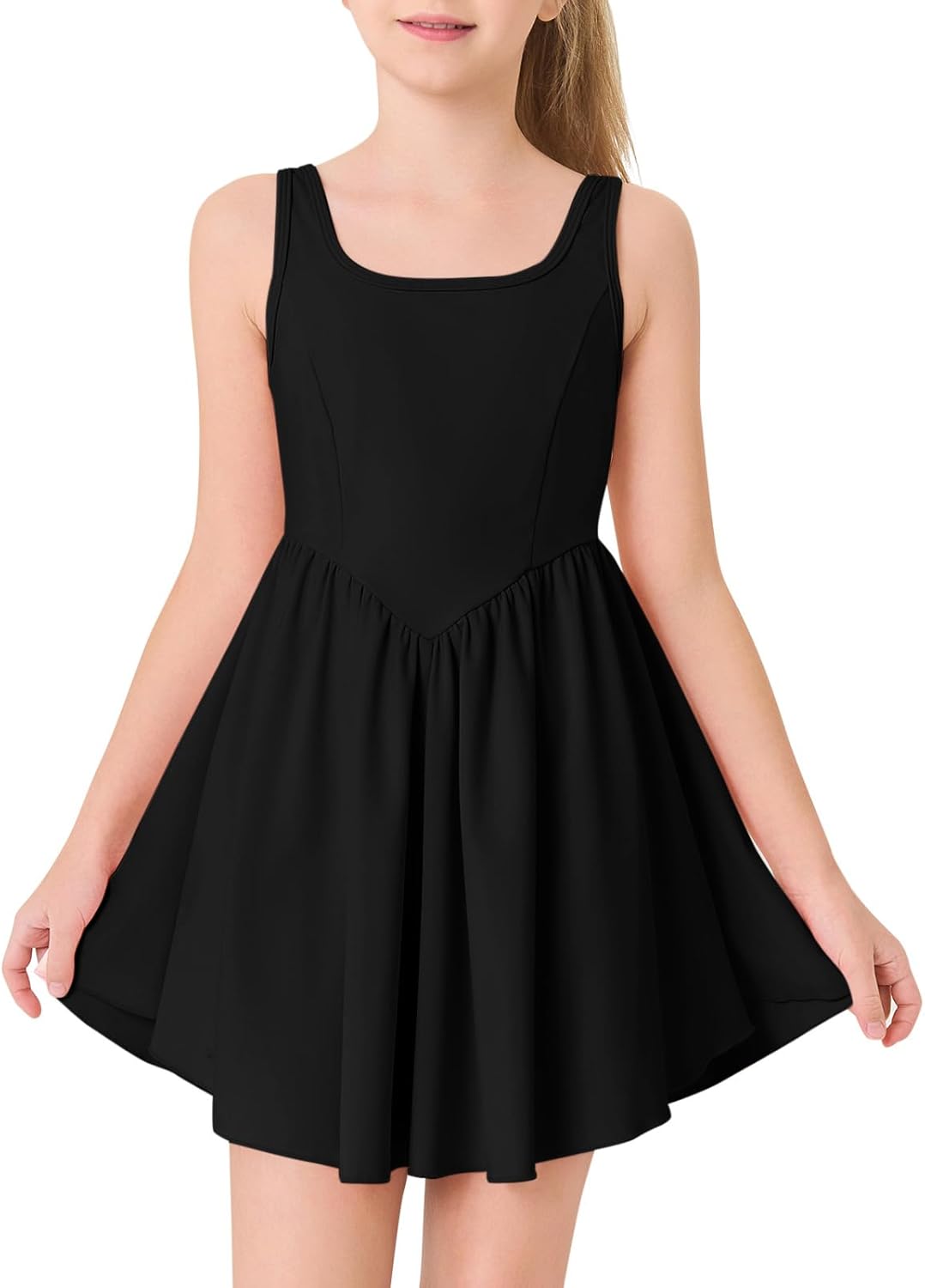 Haloumoning Girls Adjustable Workout Tennis Dress 5-14