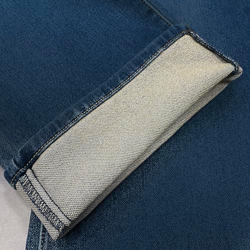 Mens Super Comfortable Straight Stretch Knit Jersey Denim Jean