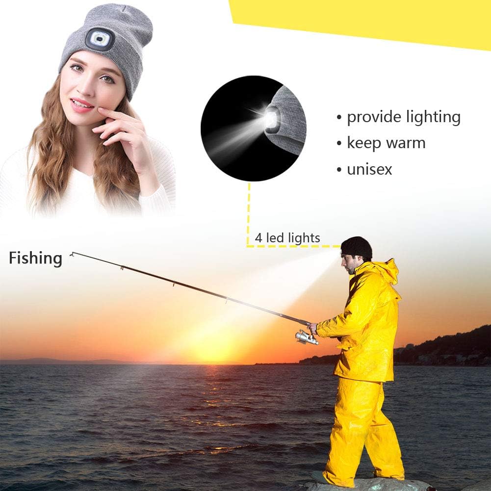 CENSGO Rechargeable LED Beanie Warm Functional Stylish Gift
