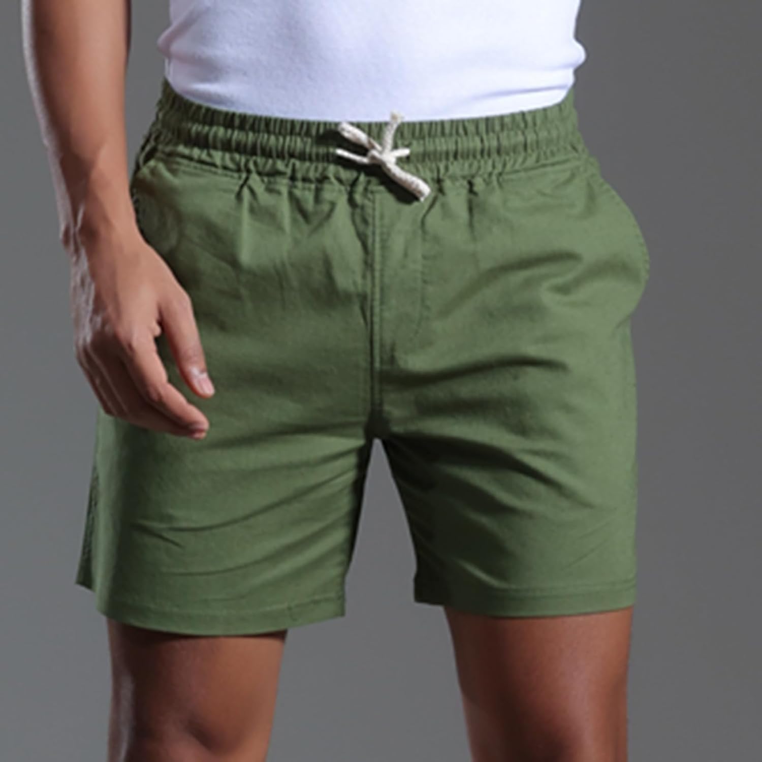 Generic Mens Elastic Waist Shorts - Loose Fit