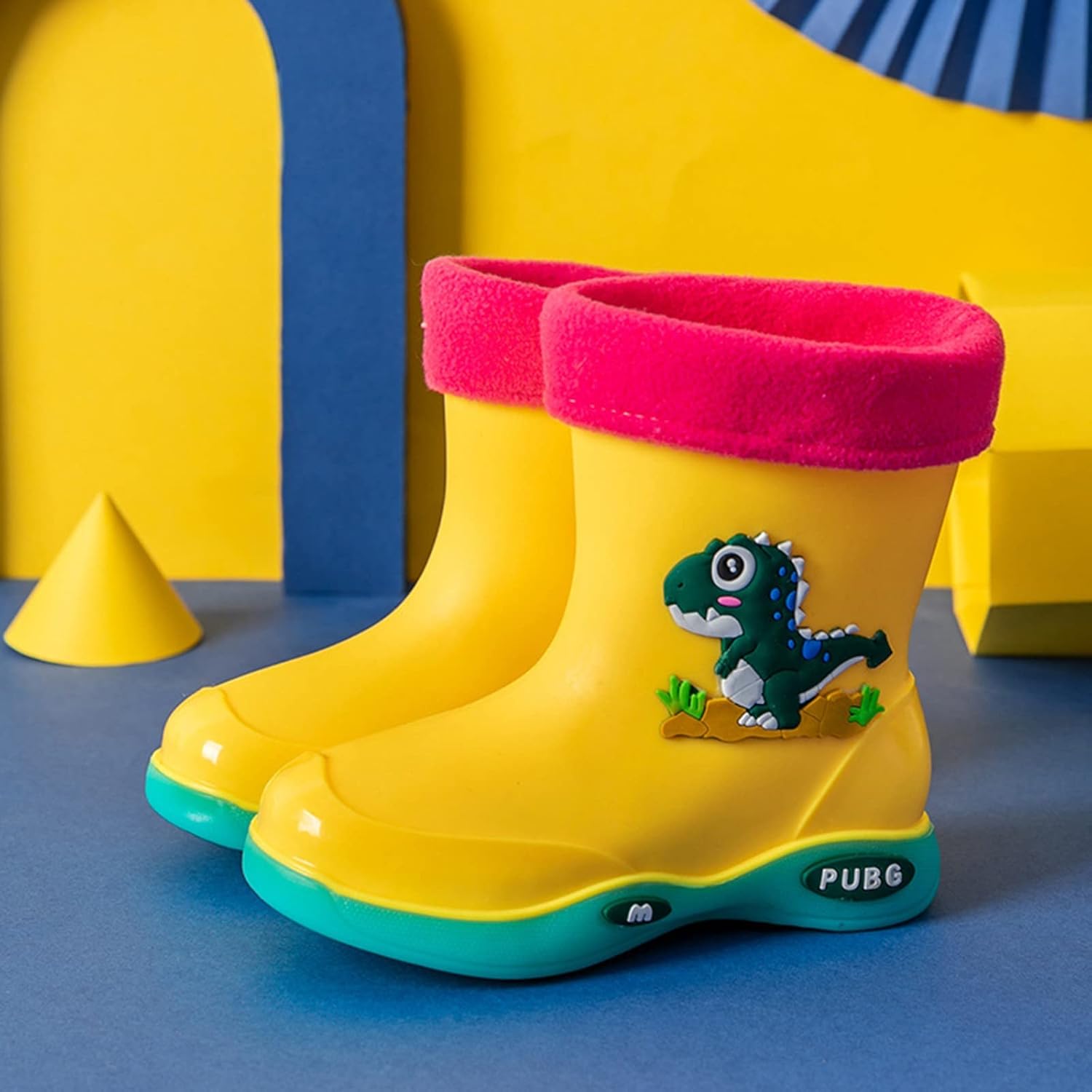Toddler Dinosaur Rain Boots Waterproof Winter Shoes for Kids
