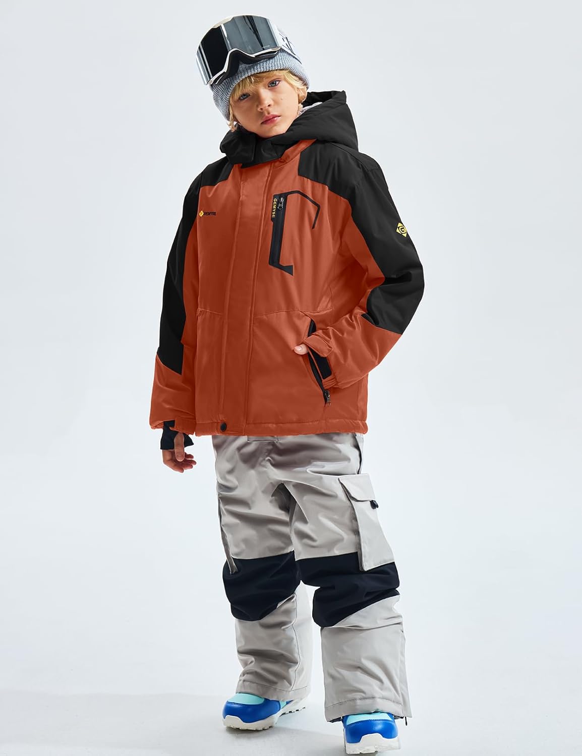 GEMYSE Boys Ski Waterproof Windproof Jacket