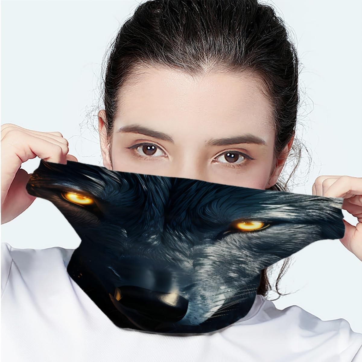 Cool Wolf Lion Print Face Mask Bandana for Men Women