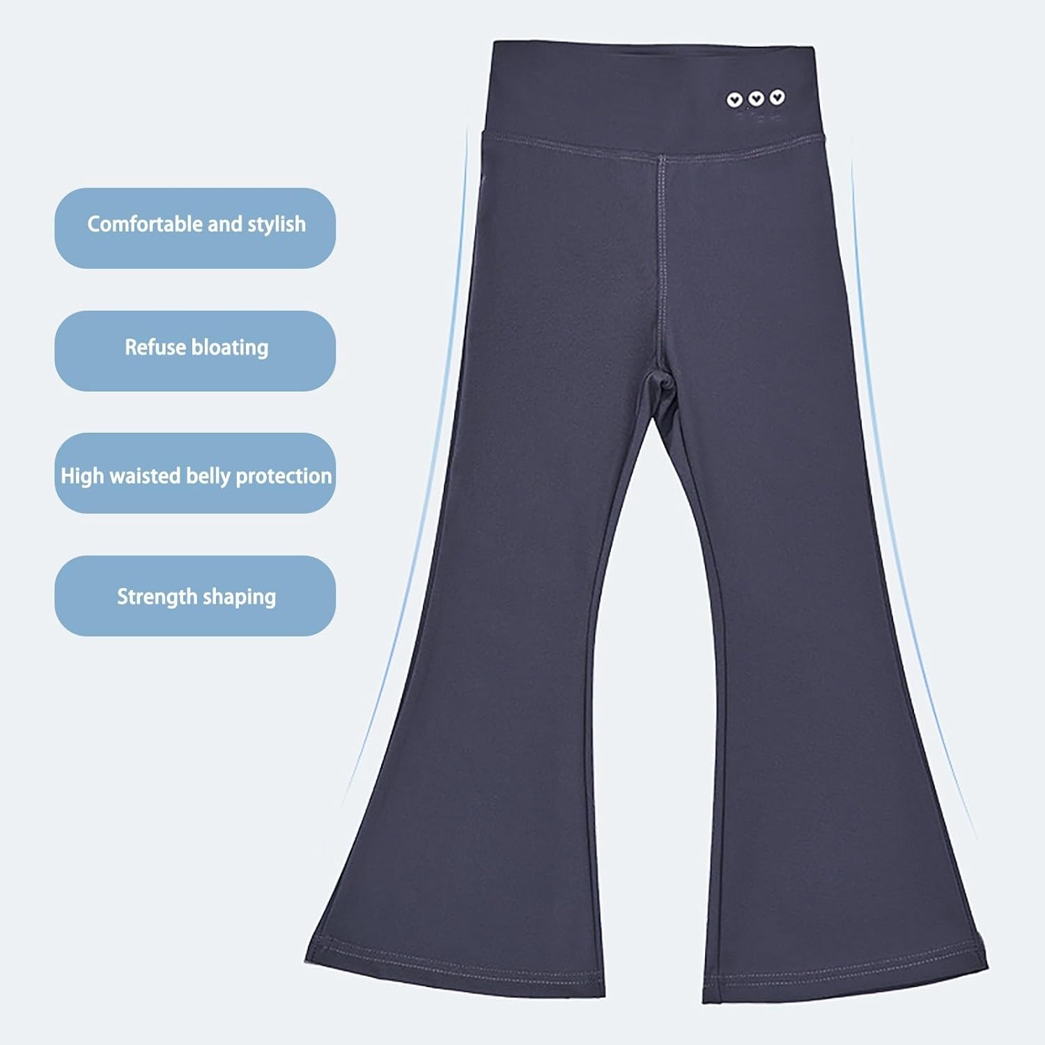 Girls Flared Leggings Elastic High Waisted Slim Cotton Bell Bottom Pants Kids Yoga