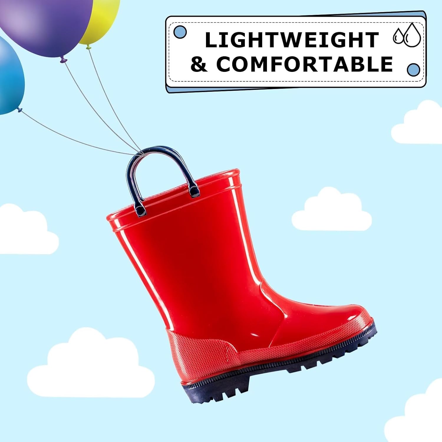 EUXTERPA Boys Girls Rain Boots Toddler Kids Waterproof Shoes