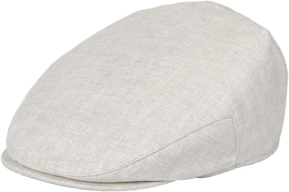 Mens Linen Flat Cap Newsboy Style - BOTVELA