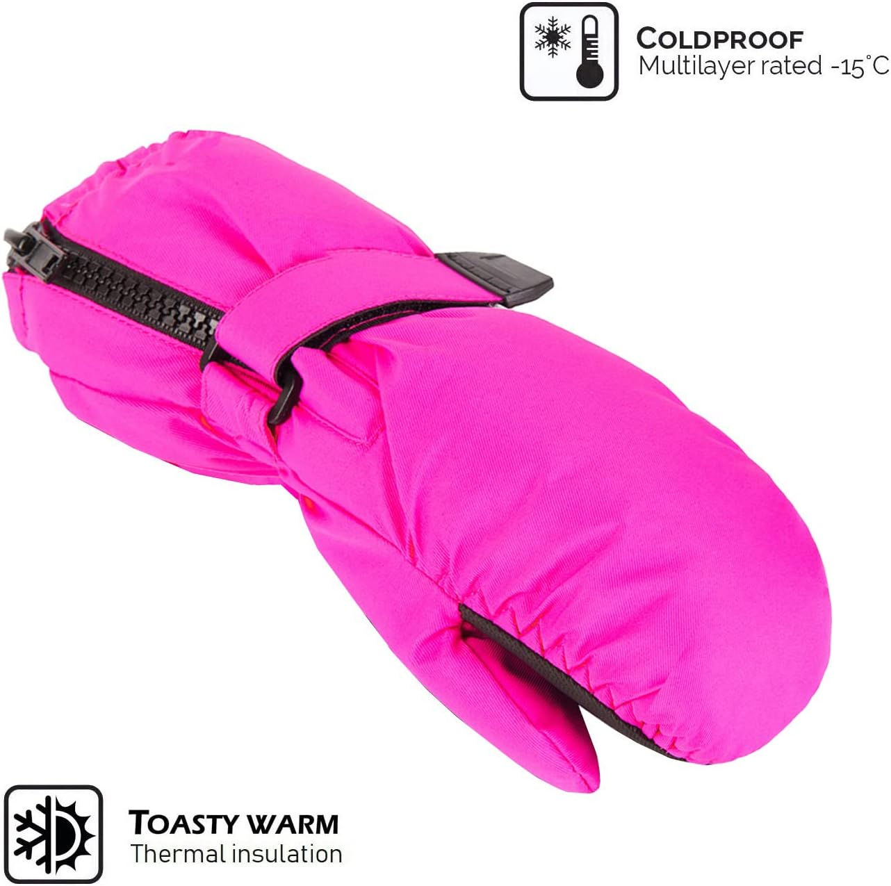 HIGHCAMP Winter Snow Mitten Gloves for Kids
