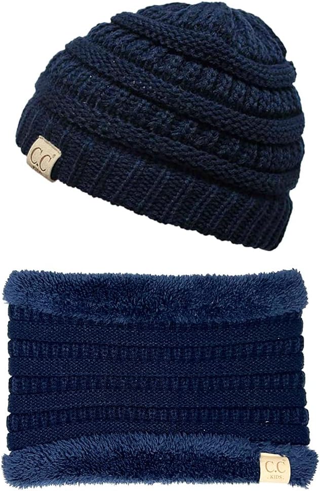 Funky Junque Fleece-Lined Tube Scarf Knit Gaiter Bundle - Cozy Winter Set